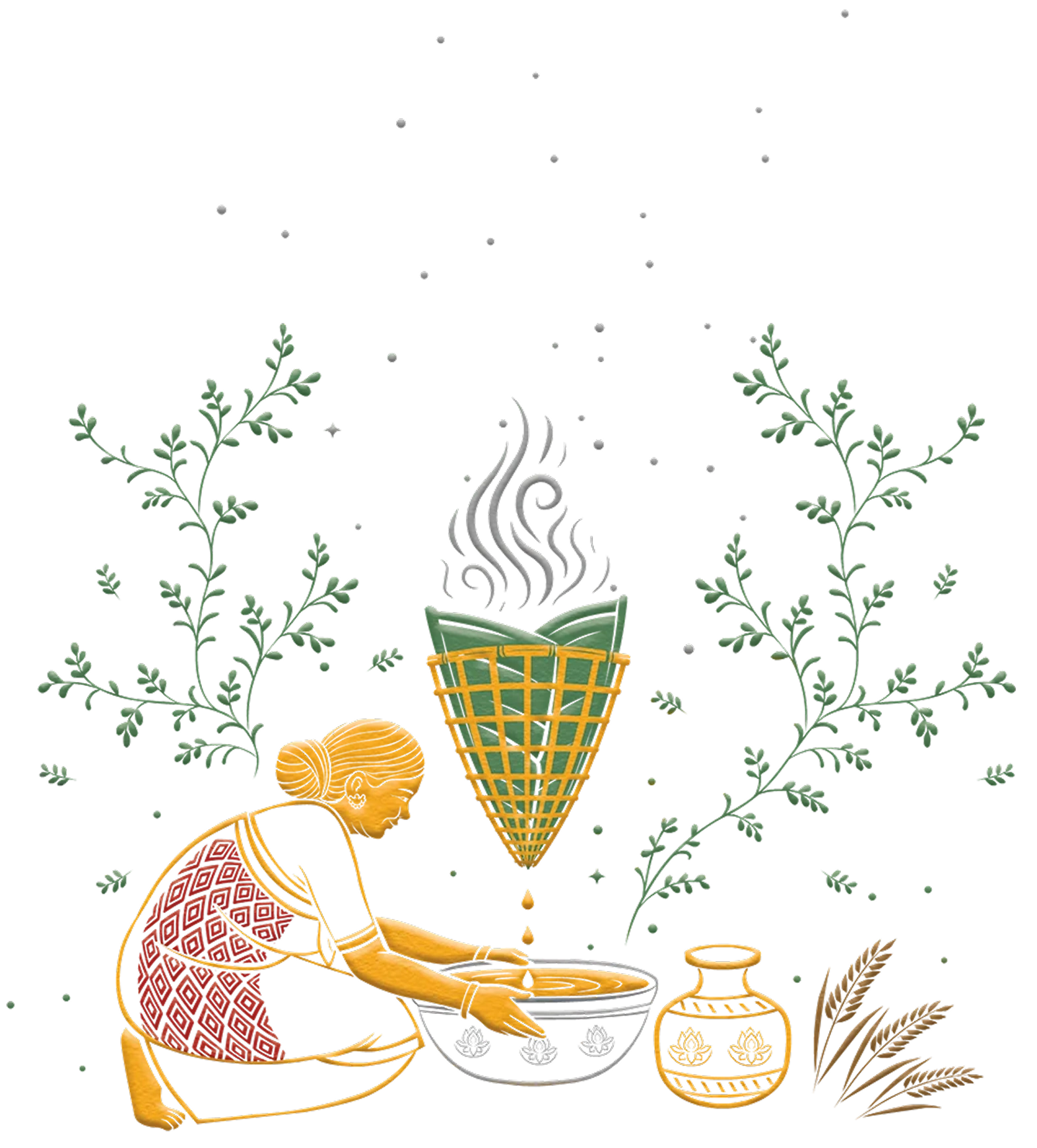 Detailed illustrated scene showing the drawing process